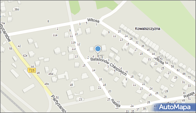 Koluszki, Batalionów Chłopskich, 6, mapa Koluszki