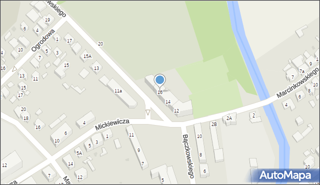 Kościan, Bączkowskiego Piotra, ks., 16, mapa Kościan