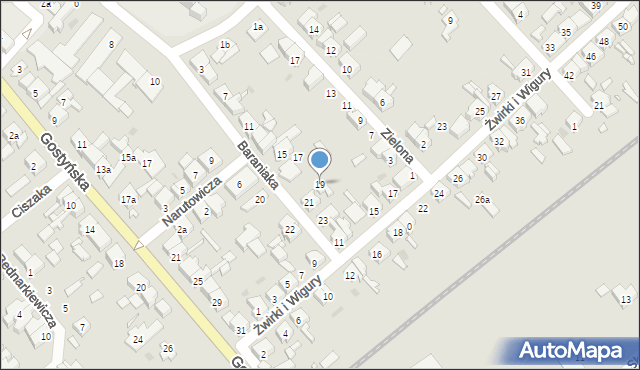 Kościan, Baraniaka Antoniego, abp., 19, mapa Kościan