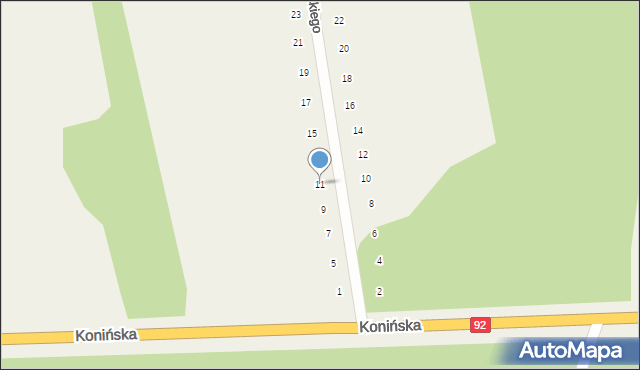 Kościelec, Baranieckiego Mariana, 11, mapa Kościelec