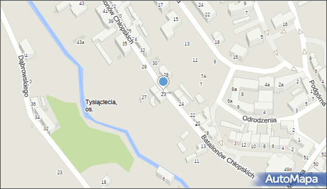 Koszalin, Batalionów Chłopskich, 23, mapa Koszalina