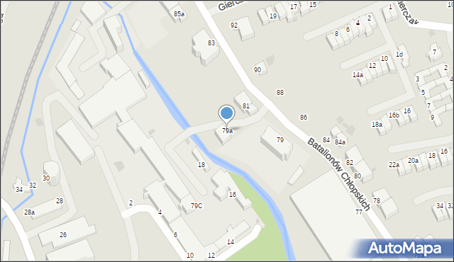 Koszalin, Batalionów Chłopskich, 79a, mapa Koszalina