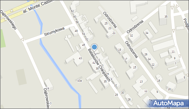 Koszalin, Batalionów Chłopskich, 44, mapa Koszalina