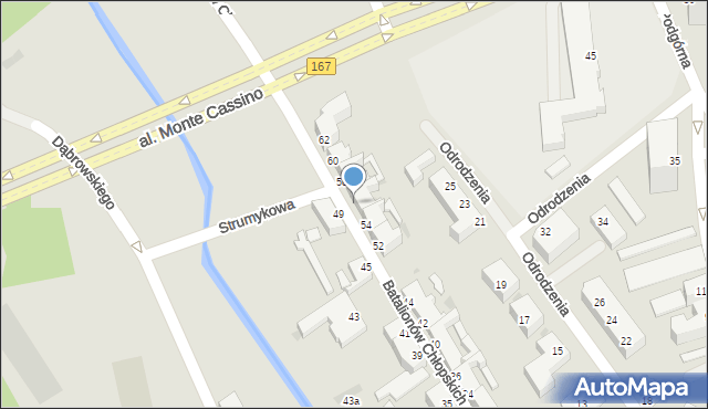 Koszalin, Batalionów Chłopskich, 56, mapa Koszalina