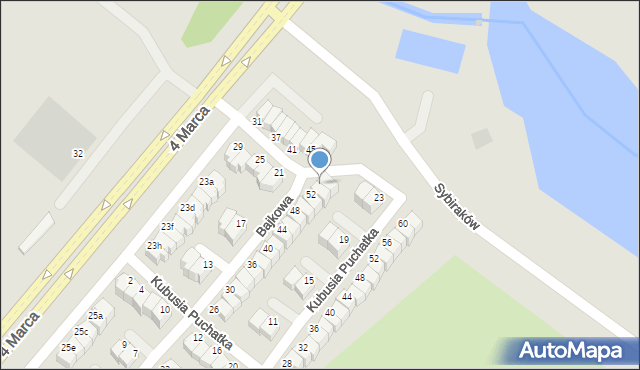 Koszalin, Bajkowa, 54, mapa Koszalina