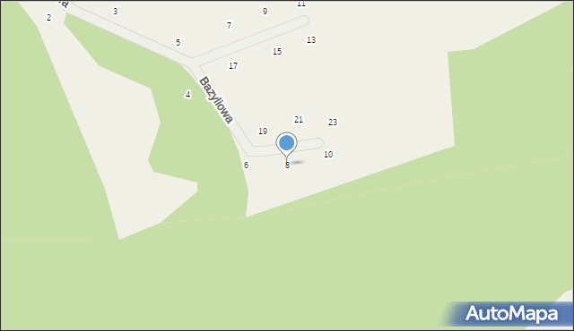 Kozia Góra, Bazyliowa, 8, mapa Kozia Góra