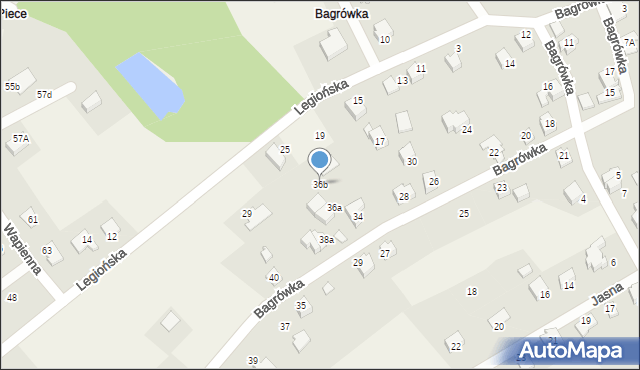 Kozy, Bagrówka, 36b, mapa Kozy