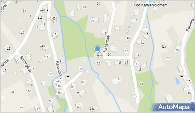 Kozy, Bażantów, 22, mapa Kozy