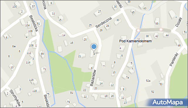 Kozy, Bażantów, 4, mapa Kozy