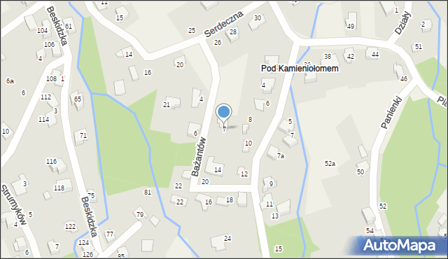 Kozy, Bażantów, 7, mapa Kozy