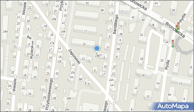 Kraków, Bandtkiego Jerzego Samuela, 13b, mapa Krakowa
