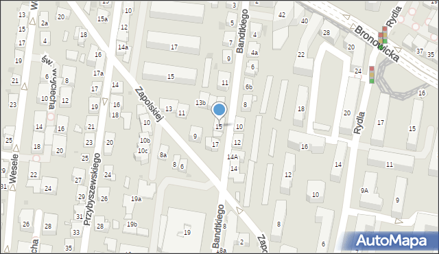Kraków, Bandtkiego Jerzego Samuela, 15, mapa Krakowa
