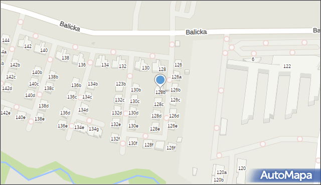 Kraków, Balicka, 128b, mapa Krakowa