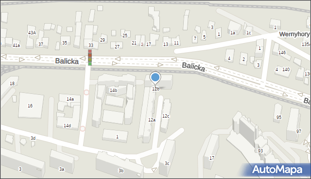 Kraków, Balicka, 12b, mapa Krakowa