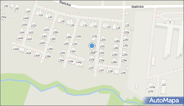 Kraków, Balicka, 132d, mapa Krakowa