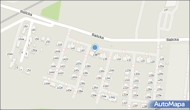 Kraków, Balicka, 138, mapa Krakowa