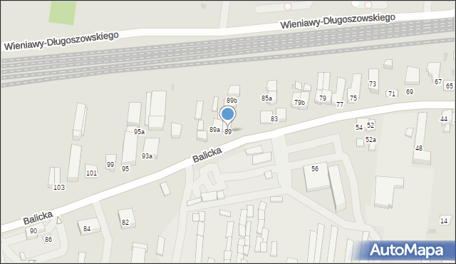 Kraków, Balicka, 89, mapa Krakowa