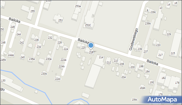 Kraków, Balicka, 216, mapa Krakowa