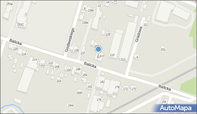 Kraków, Balicka, 217, mapa Krakowa