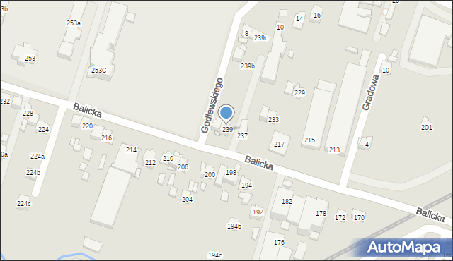 Kraków, Balicka, 239, mapa Krakowa