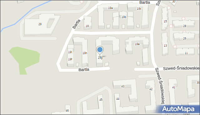 Kraków, Bartla Wojciecha Marii, prof., 19g, mapa Krakowa