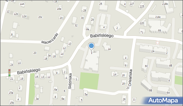 Kraków, Babińskiego Józefa, dr., 1, mapa Krakowa