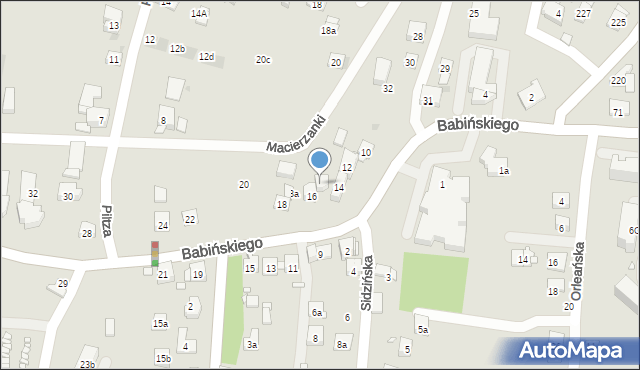 Kraków, Babińskiego Józefa, dr., 16a, mapa Krakowa