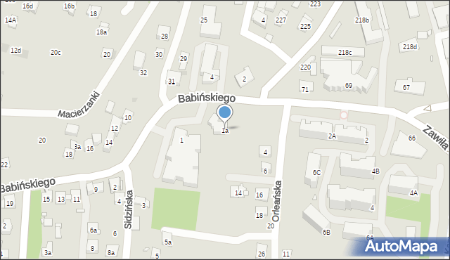 Kraków, Babińskiego Józefa, dr., 1a, mapa Krakowa