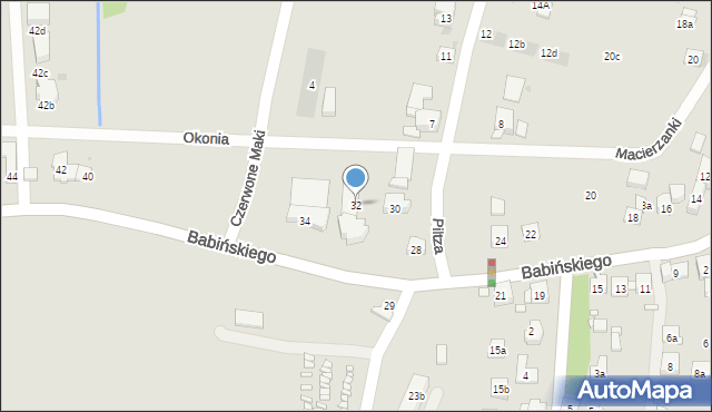 Kraków, Babińskiego Józefa, dr., 32, mapa Krakowa