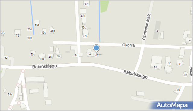 Kraków, Babińskiego Józefa, dr., 40, mapa Krakowa