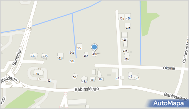 Kraków, Babińskiego Józefa, dr., 46b, mapa Krakowa