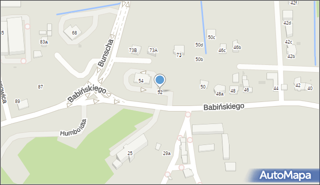 Kraków, Babińskiego Józefa, dr., 52, mapa Krakowa