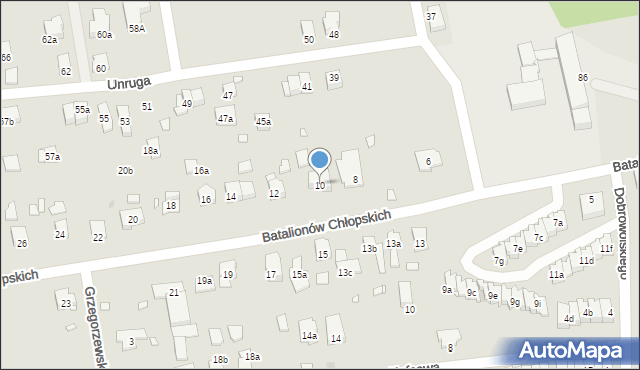 Kraków, Batalionów Chłopskich, 10, mapa Krakowa