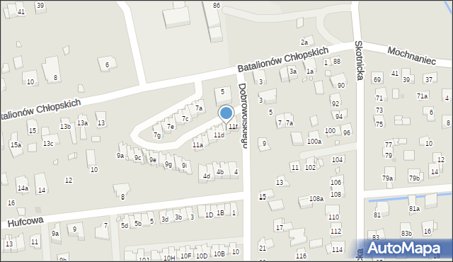 Kraków, Batalionów Chłopskich, 11e, mapa Krakowa