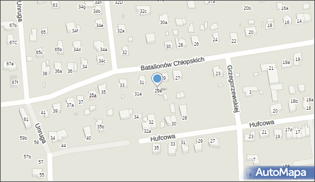 Kraków, Batalionów Chłopskich, 29a, mapa Krakowa