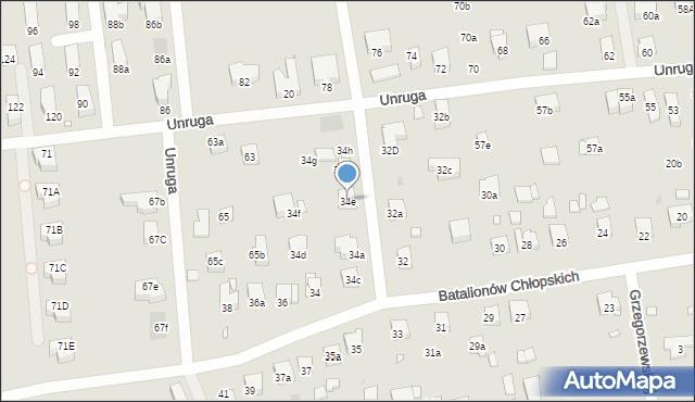 Kraków, Batalionów Chłopskich, 34e, mapa Krakowa