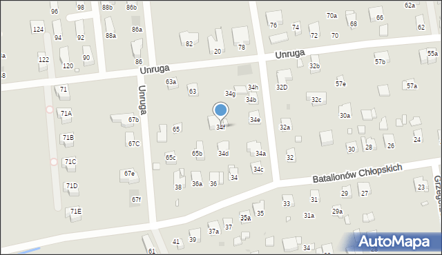 Kraków, Batalionów Chłopskich, 34f, mapa Krakowa