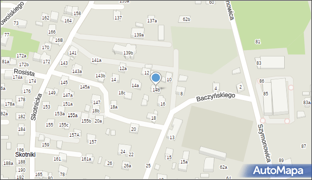 Kraków, Baczyńskiego Krzysztofa Kamila, 14b, mapa Krakowa