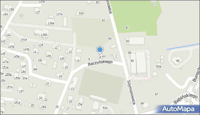 Kraków, Baczyńskiego Krzysztofa Kamila, 4, mapa Krakowa