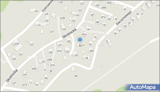 Kraków, Baczyńskiego Krzysztofa Kamila, 56, mapa Krakowa