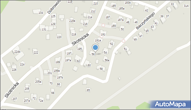 Kraków, Baczyńskiego Krzysztofa Kamila, 56B, mapa Krakowa