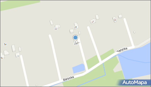 Kraków, Barycka, 13A, mapa Krakowa