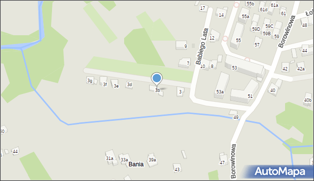 Kraków, Babiego Lata, 3b, mapa Krakowa