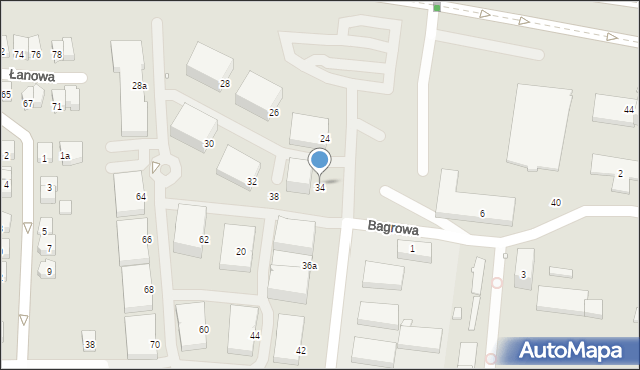 Kraków, Bagrowa, 36, mapa Krakowa