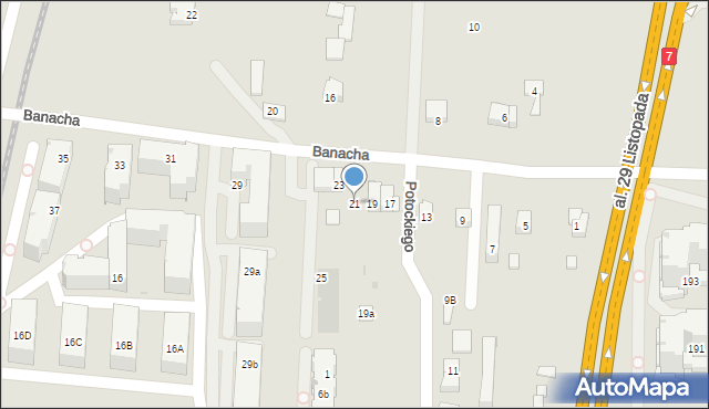 Kraków, Banacha Stefana, 21, mapa Krakowa