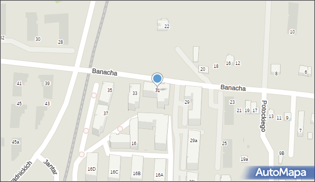 Kraków, Banacha Stefana, 31, mapa Krakowa