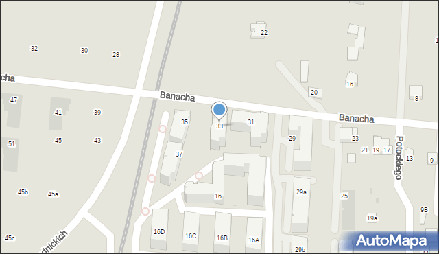 Kraków, Banacha Stefana, 33, mapa Krakowa