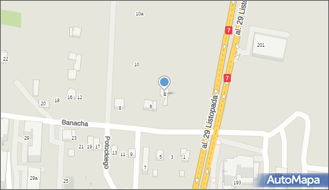 Kraków, Banacha Stefana, 4, mapa Krakowa