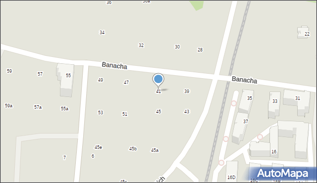 Kraków, Banacha Stefana, 41, mapa Krakowa