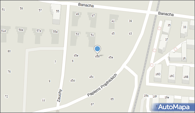 Kraków, Banacha Stefana, 45b, mapa Krakowa